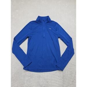Under Armour Shirt Womens Medium Royal Blue Pullover Quarter Zip Light Weight